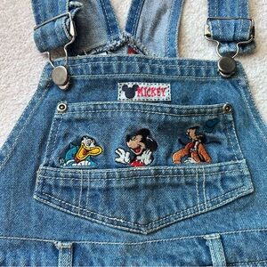 Vintage Disney "Mickey For Kids" Mickey Denim Overalls Boys 6